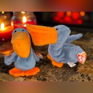 🐦 TY Beanie Babies Scoop Pelican Lot of 2 Vintage 1996